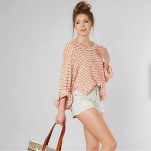 Free people striped sweater Lowest price